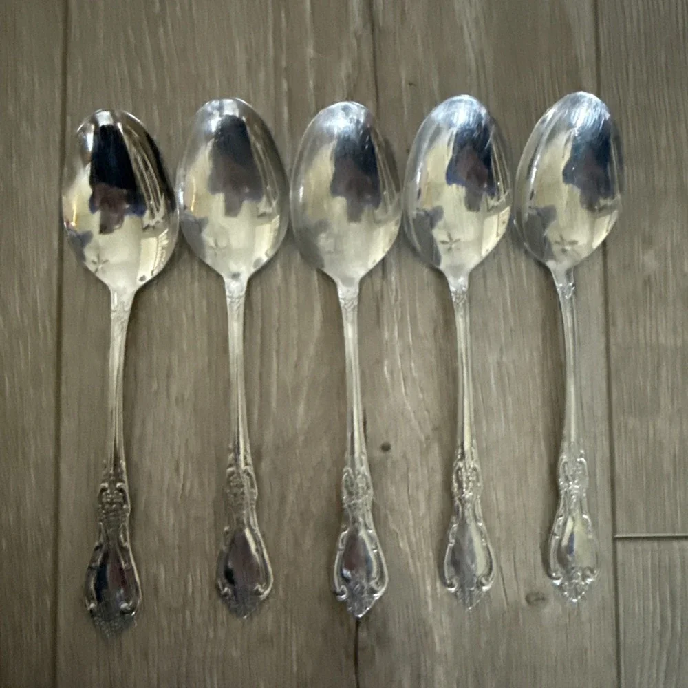 5 PCs Oneida KENNETT SQUARE Stainless Oval Place Soup Spoons Distinction Deluxe